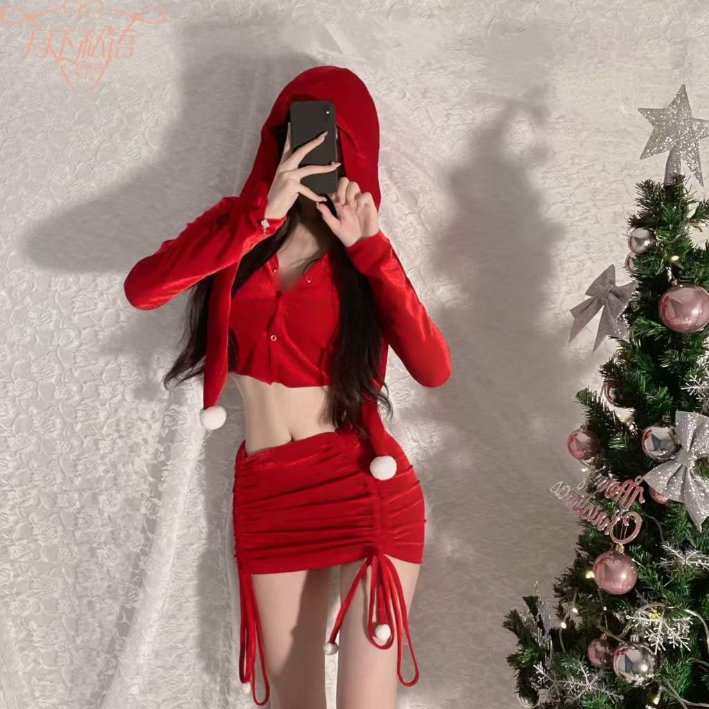 Christmas costume, New Year girl, sexy bunny girl costume, Christmas costume, nightclub bar, DS part