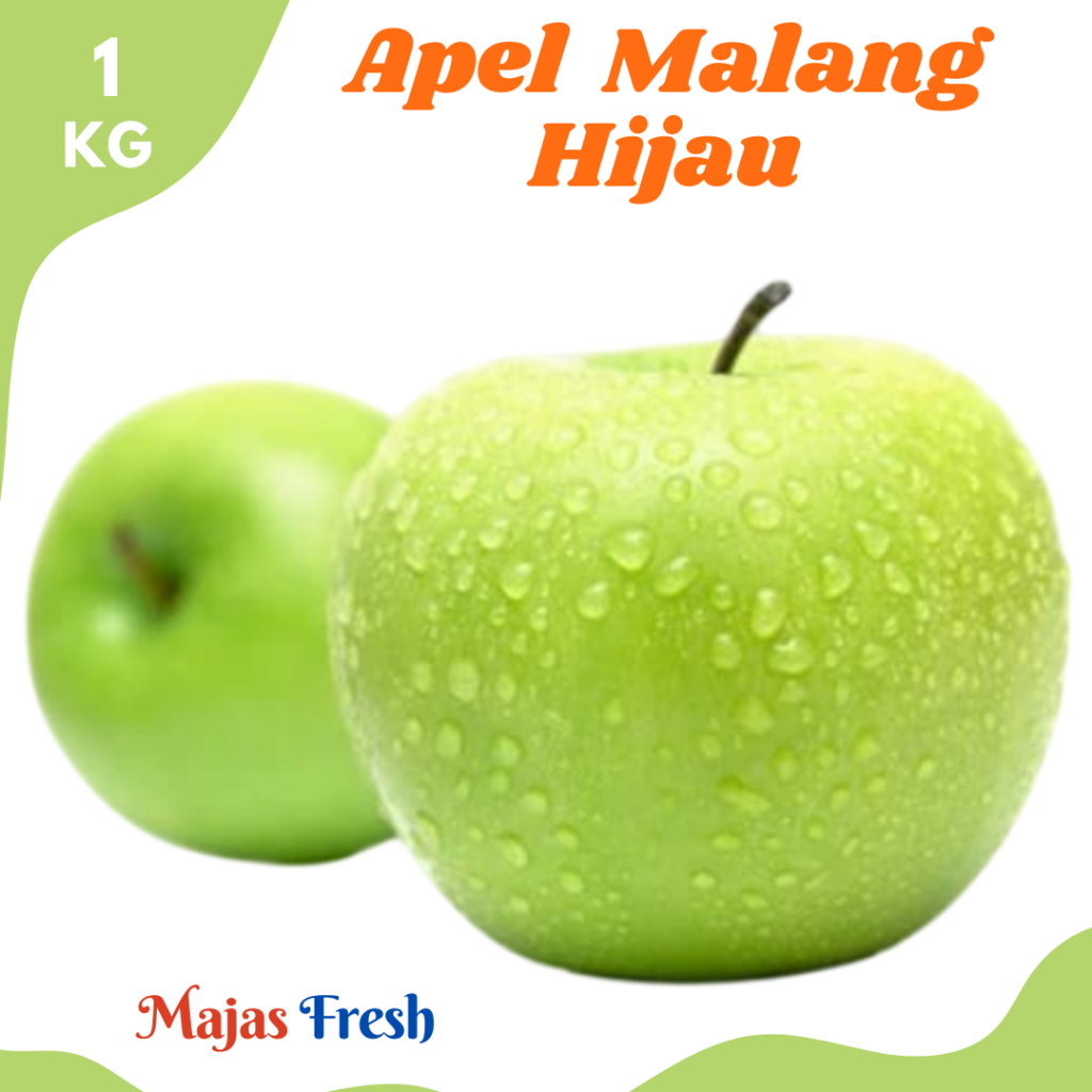 APEL MALANG HIJAU Segar - Buah Apel Hijau Manalagi Fresh | 1.000gr [ Harga Per KG ]