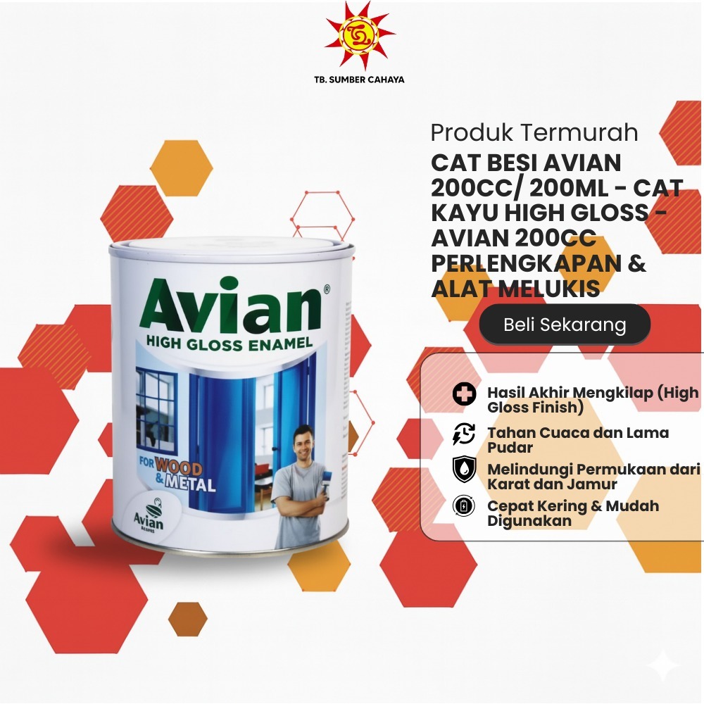 Cat Besi AVIAN 200cc/ 200ml - Cat Kayu High Gloss - Avian 200cc perlengkapan & alat melukis