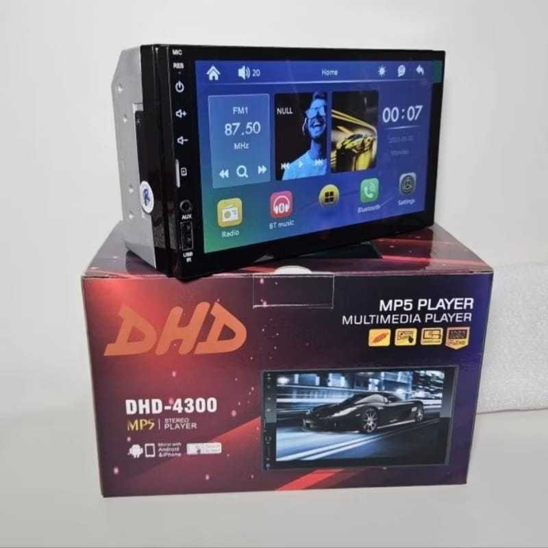 Headunit Double Din 7 Inch DHD-4300 DHD 4300 Deckless MP5 Mirrorlink Full Glass