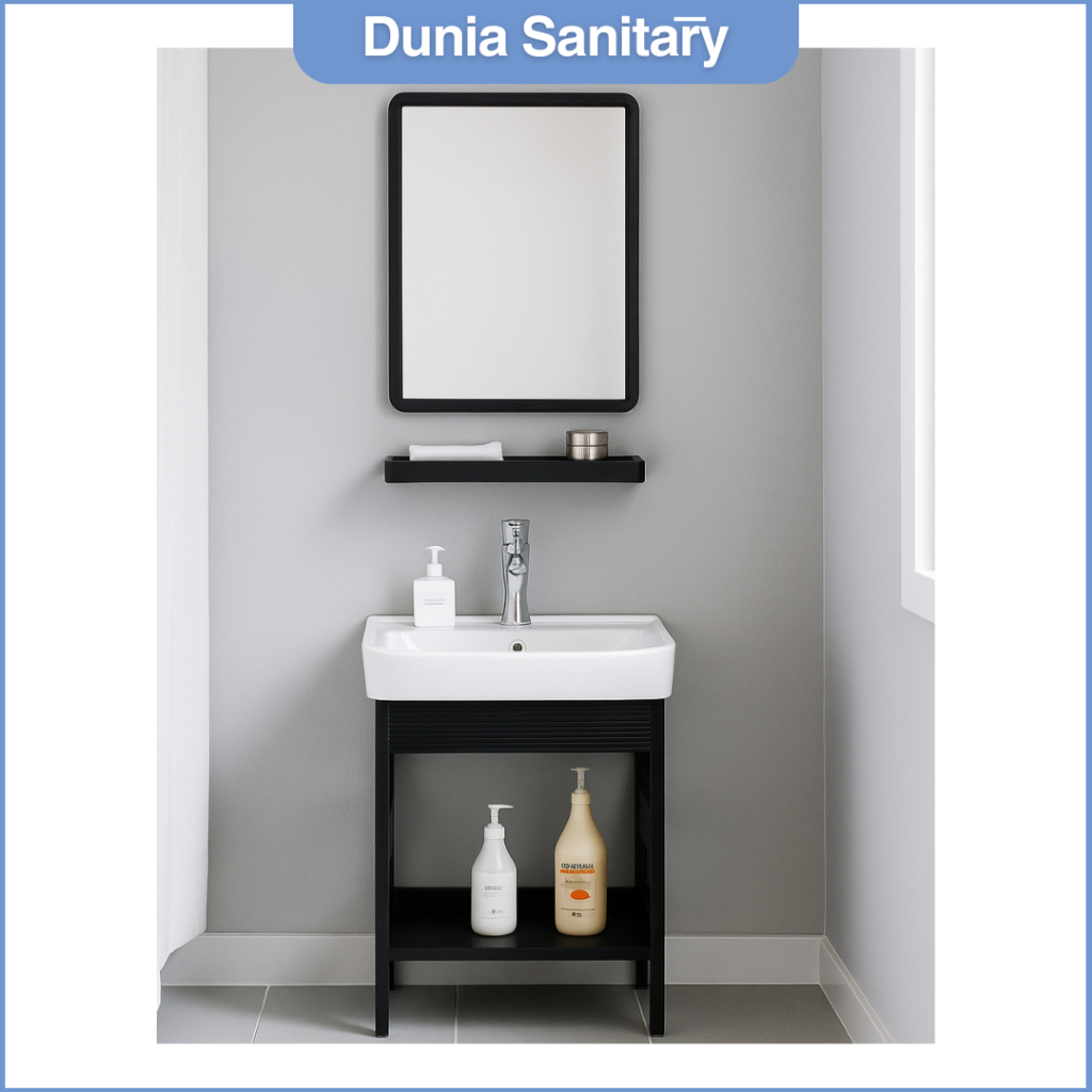 CLASSICA ITALIANO Set Wastafel Kabinet Kamar Mandi WATERPROOF ANTI LEMBAB - Rak, Lemari, Cermin & Pa