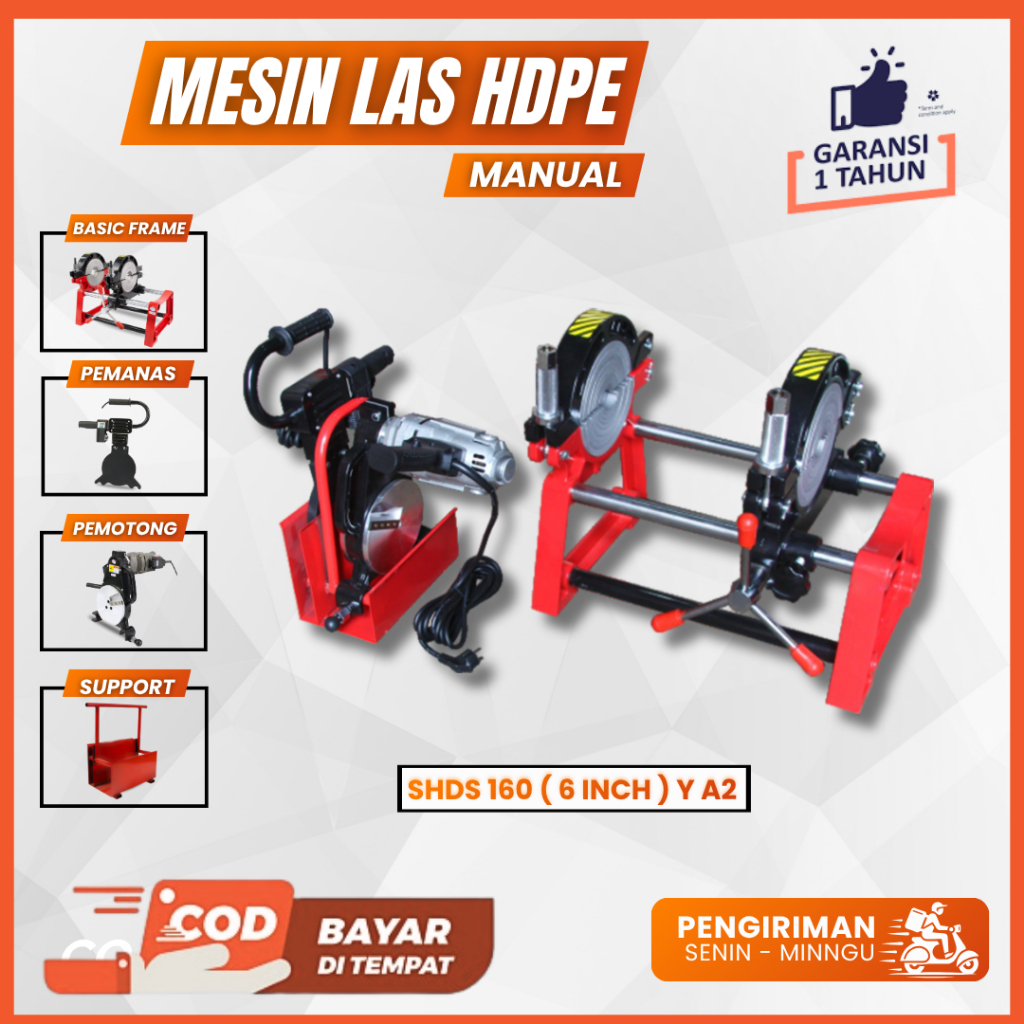 Mesin Penyambung Pipa Hdpe 160 Y A2 Manual - Mesin Pipa Hdpe SHDS 1.5 - 6 Inch