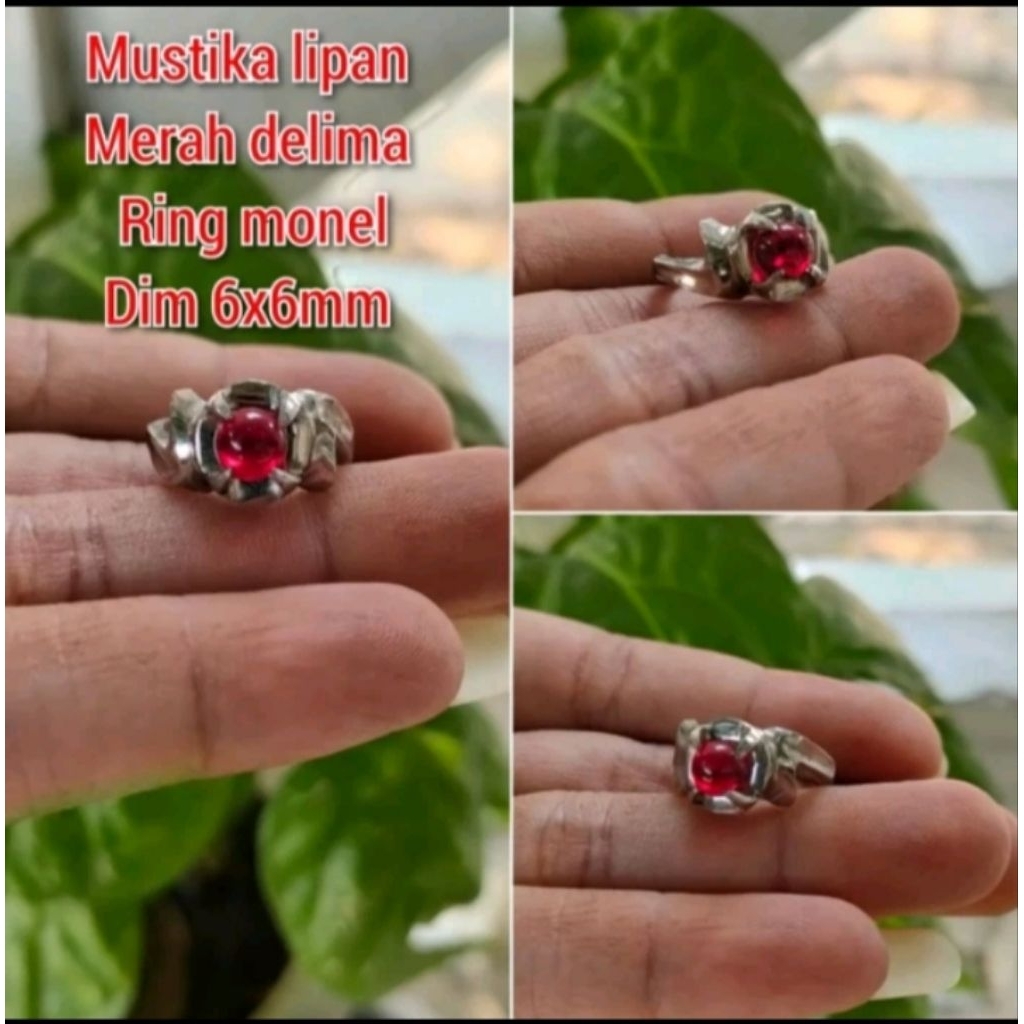CINCIN WANITA MUSTIKA LIPAN MERAH DELIMA RING MONEL CEWEK