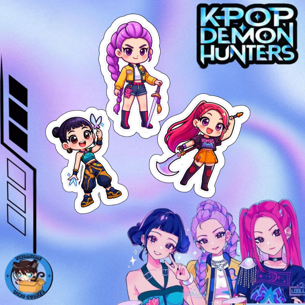 PLUSHIE MINI HUNTRIX / BONEKA MINI KPOP DEMON HUNTERS [ ZOE, RUMI, MIRA ] BISA COSTUM