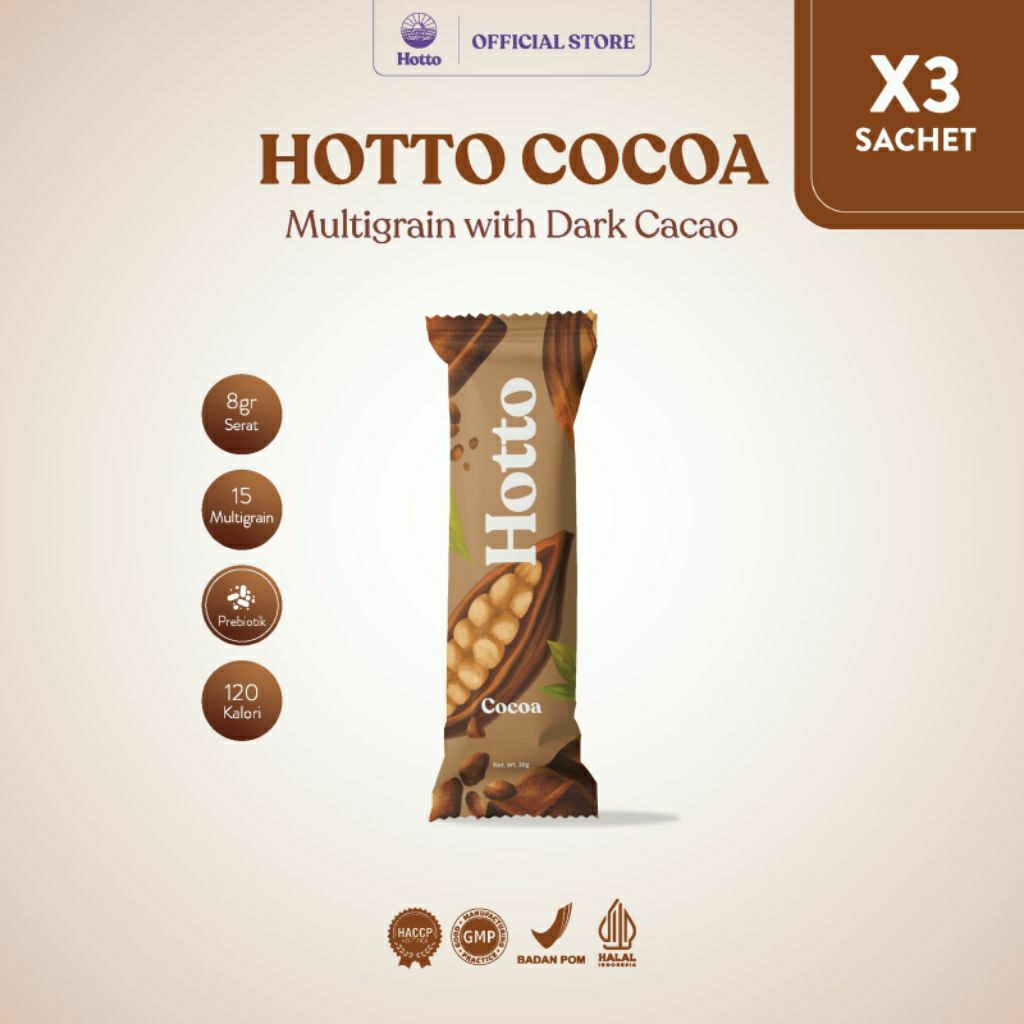 Hotto Cocoa Multigrain 3 sachet
