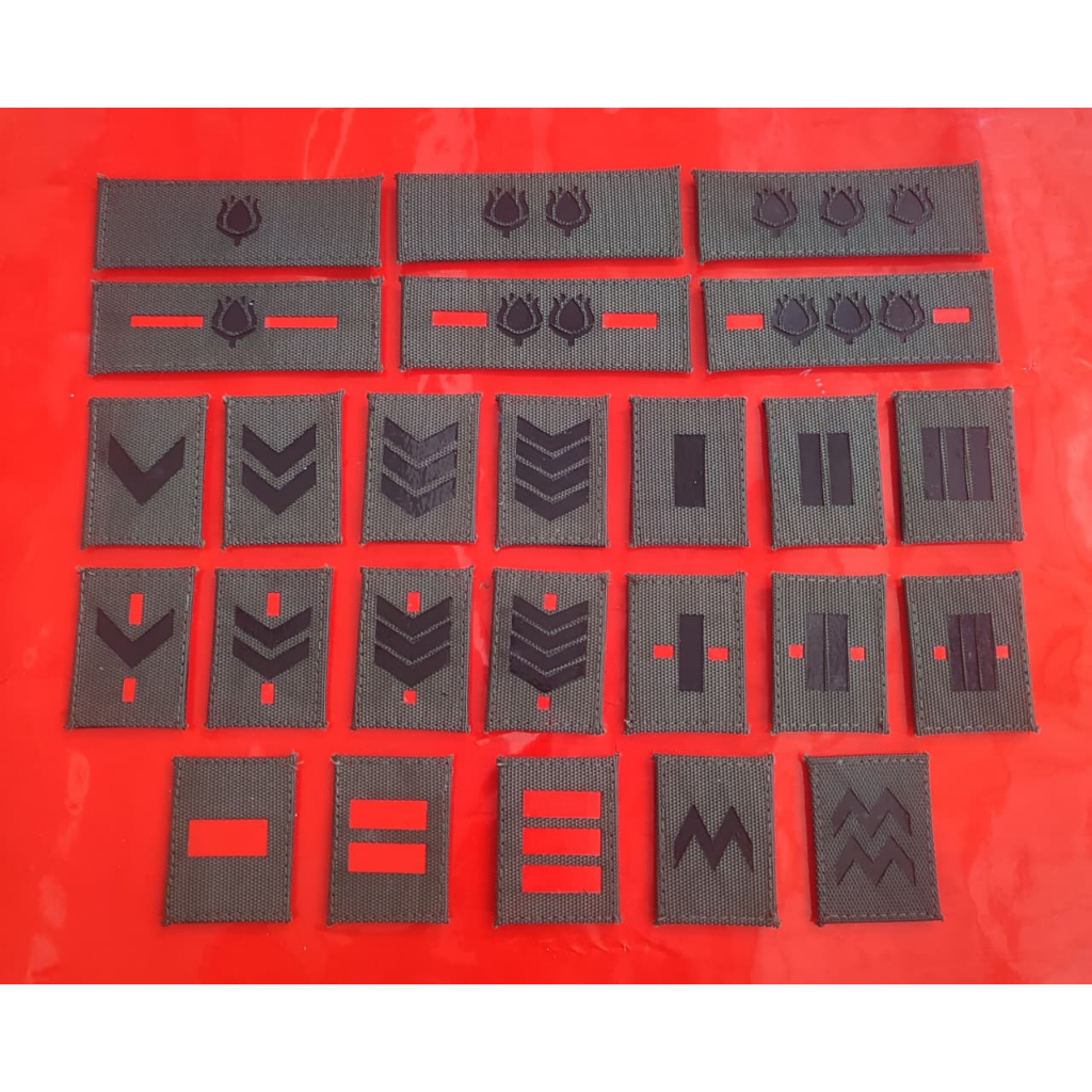 patch laser cut pangkat topi pet tni ad velcro