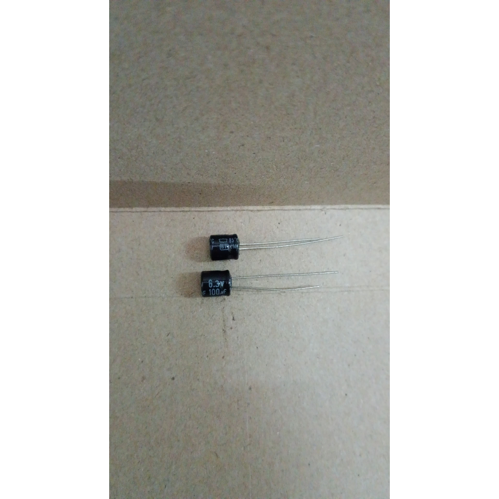 6408 kapasitor elco 100uf 100 uf 6.3v 6,3v 6v3 6.3 6,3 volt bp bipolar
