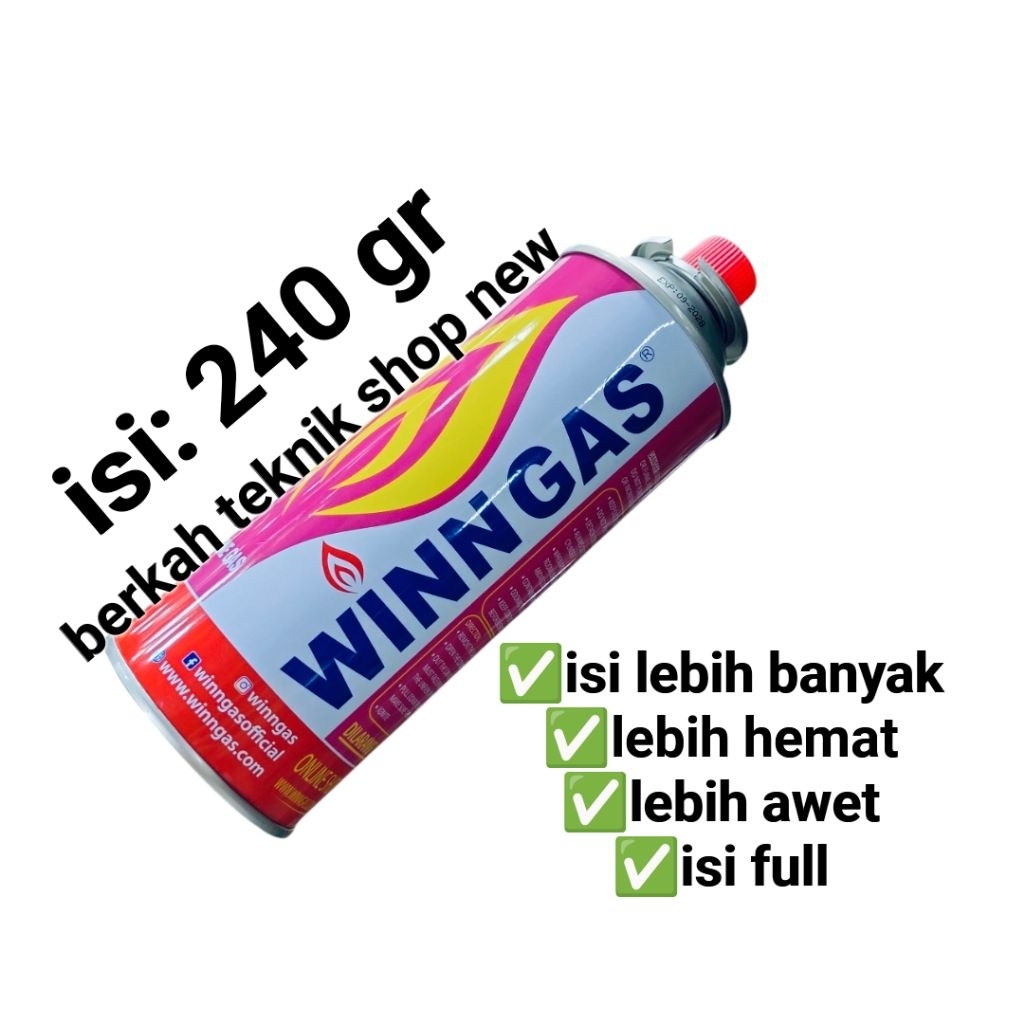 ISI GAS KOMPOR PORTABLE / GASTORCH (240 gr) WINN GAS ORIGINAL