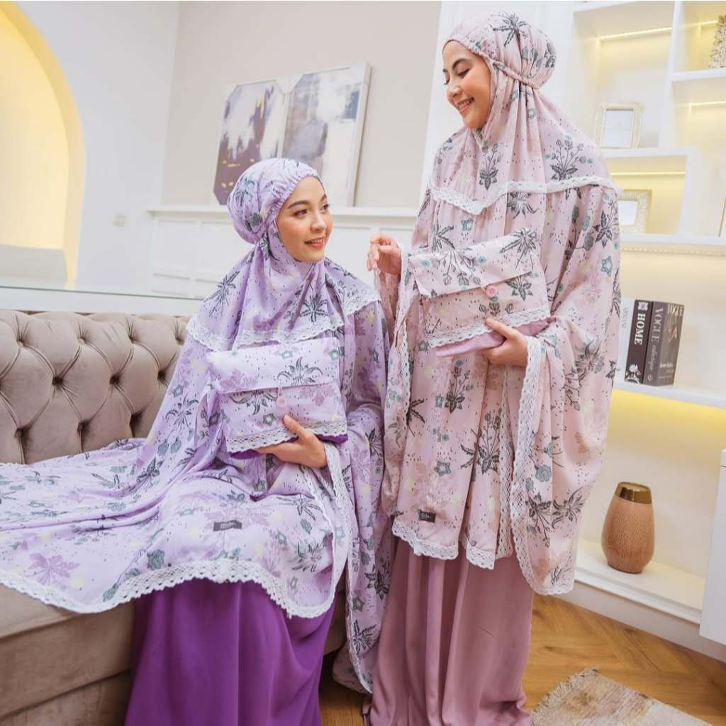 TAZBIYA - Mukena Rayon Premium Saruni | All Size fit to Jumbo | Mukena Tali Karet