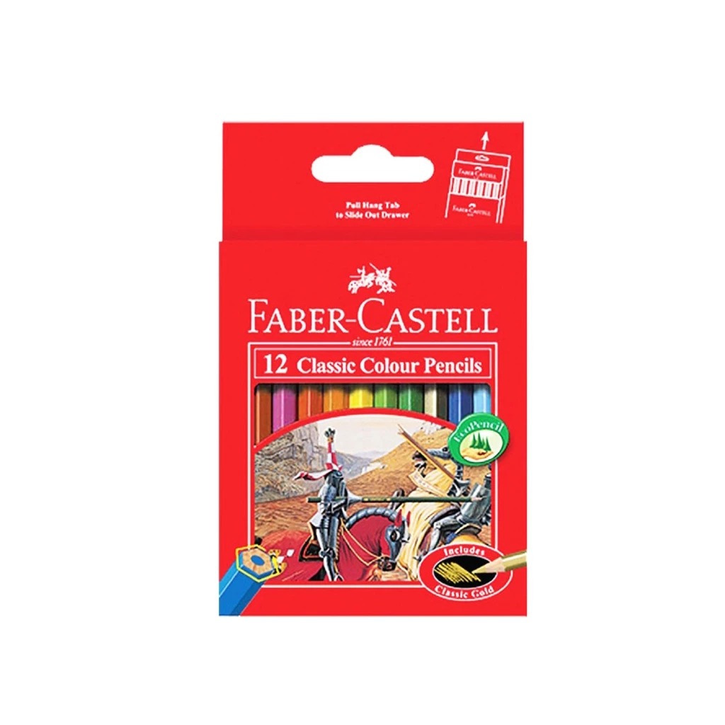 FABER CASTELL - PENSIL WARNA / PERLENGKAPAN MENGGAMBAR / CLASSIC COLOR ISI 12 WARNA