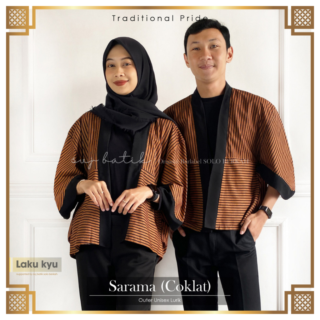 Atasan batik outer lurik cardigan pria wanita oversize nyaman lurik batik solo svj