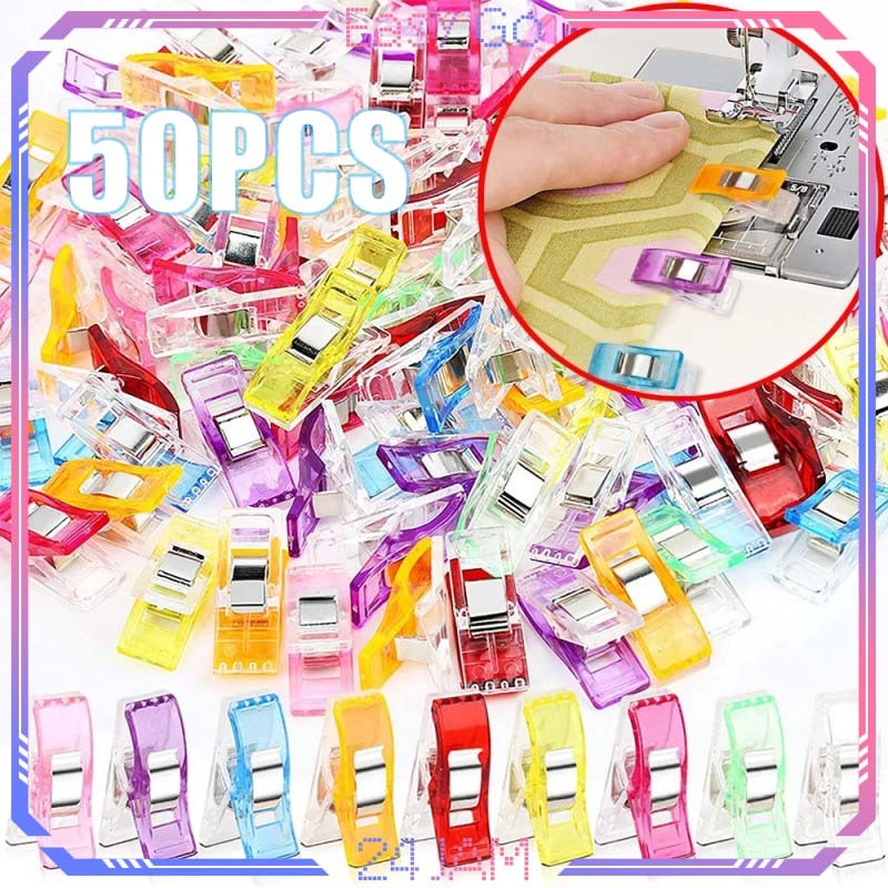 Isi 50pcs Penjepit Kain Jahitan Penjepit Jahitan Warna Klip Penjepit Kain Wonder Clip Penjepit Kain