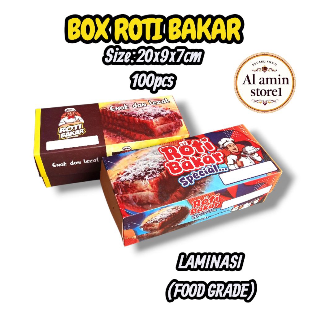 100 PCS BOX ROTI BAKAR/DUS ROTI BAKAR LAMINASI