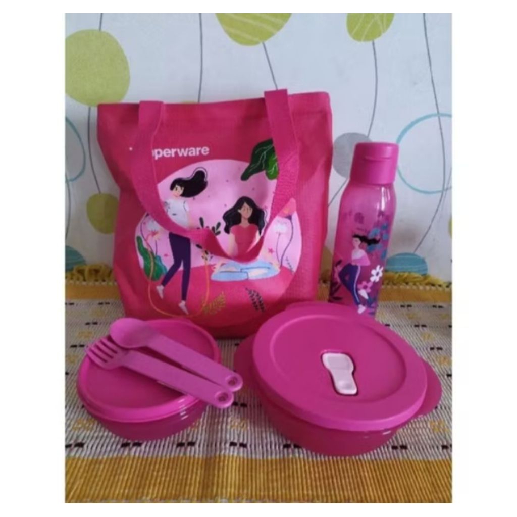 Promo Aneka Bekal Tuperware Ms Stylish Go Green Miss Belle Fit to go Simply Lunch Mickey Lunch Set B