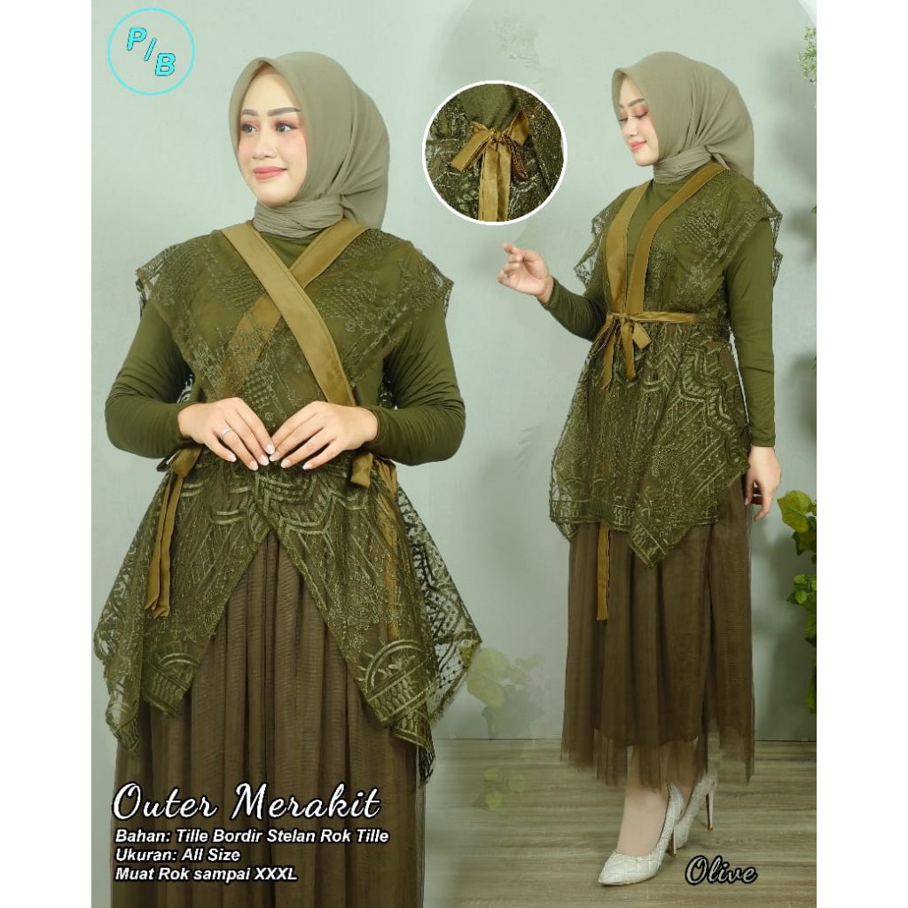 MIRAZAKI SET ROK DAN OUTER BAJU KONDANGAN LEBARAN SET OUTER