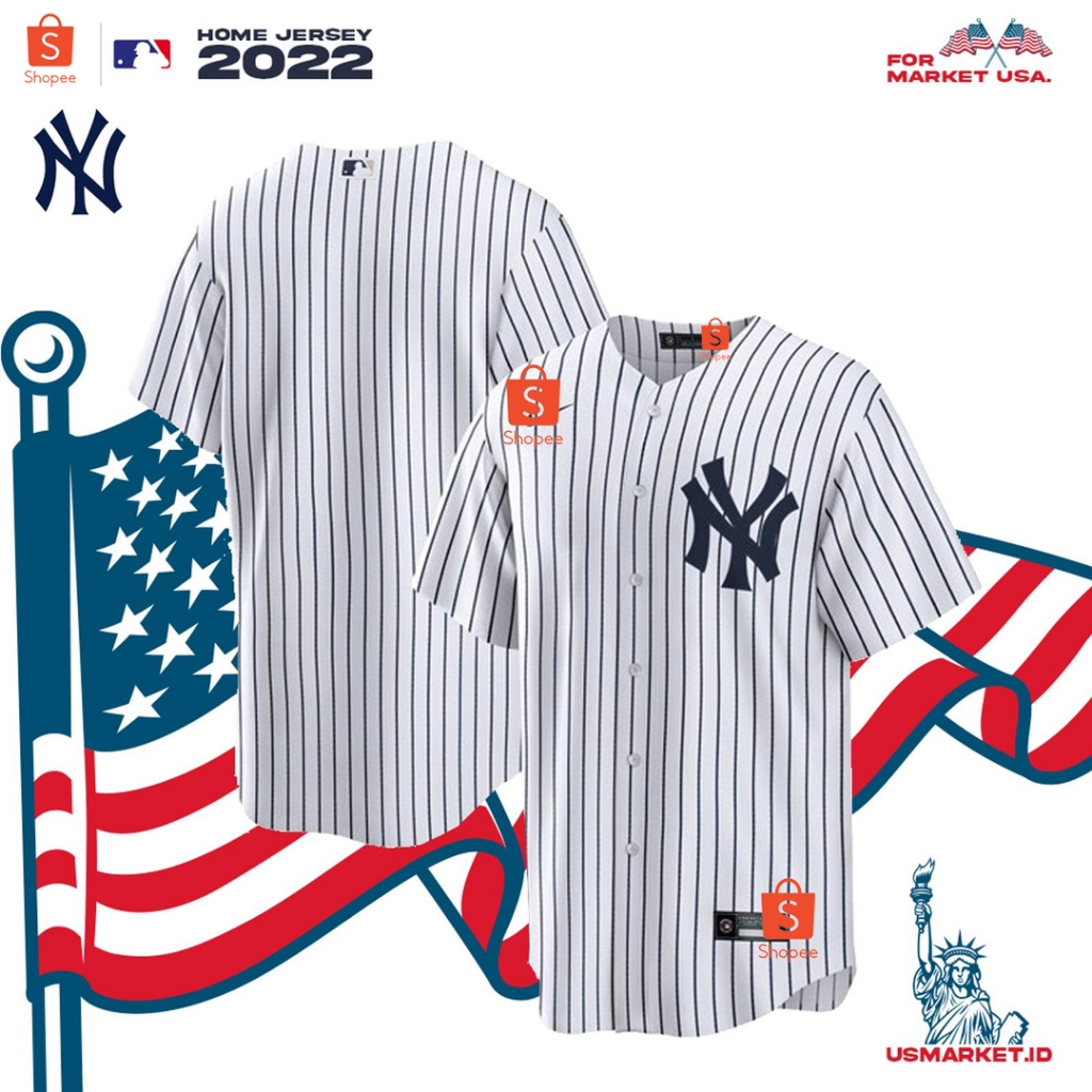 Kaos Jersey Baseball MLB New York Yankees Home Original Jersey