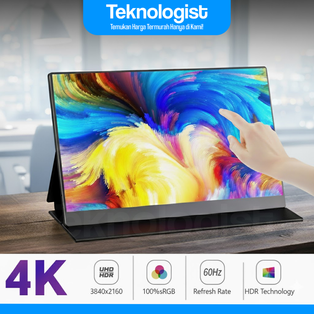 Monitor Portable Touchscreen 15.6 Inch 4K IPS Type-C Screen