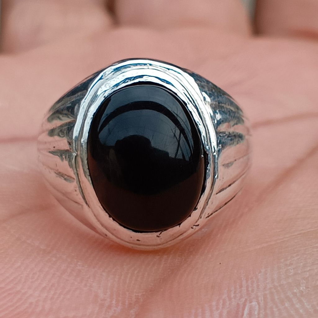 batu yahman Wulung tembus merah ring perak