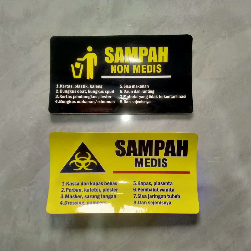 Stiker Sampah Medis dan Non Medis | Stiker Sampah Medis | Stiker Sampah Non Medis