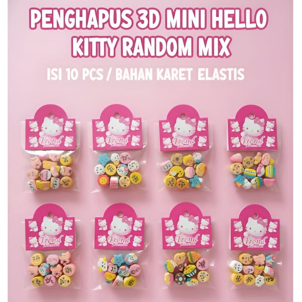 Penghapus 3D Mini/Penghapus 3D Lucu/Penghapus 3D Random/Penghapus Mini Lucu/Penghapus 3D Bentuk Unik