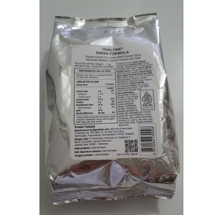 Ovaltine swiss formula isi 1 kg (exp mei 26)