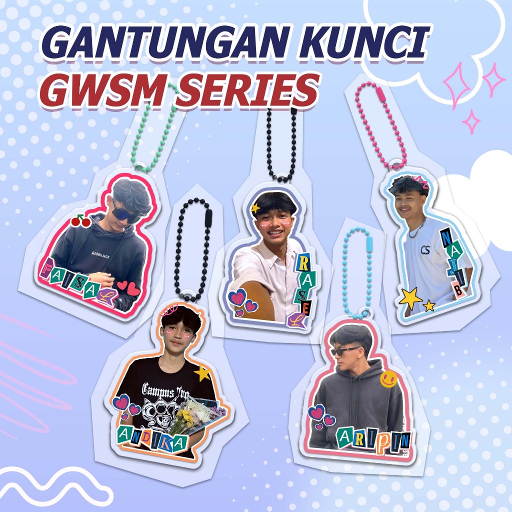 GANTUNGAN KUNCI DESAIN TEMA GWSM / KEYCHAIN AKRILIK GWSM UKURAN 6cm / GANCI PRINT UV KY_GWSM