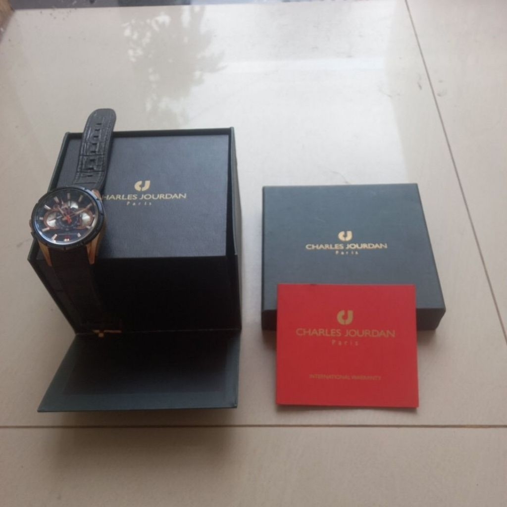 Jam  tangan second Charles Jourdan CJ 1029-1582C  strap  rubber