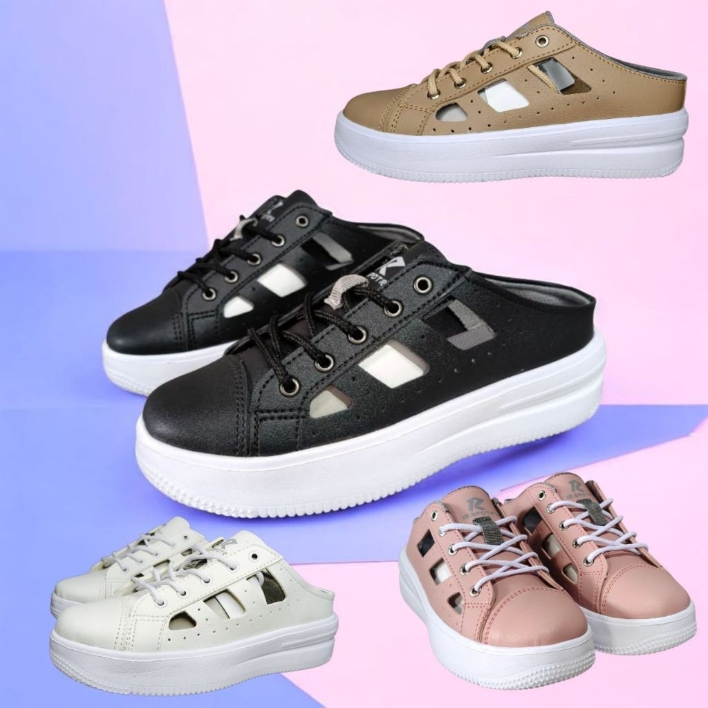 Sneakers Selop Casual Wanita Model Korea – Ringan & Empuk Dipakai Sehari-hari Size 36-40