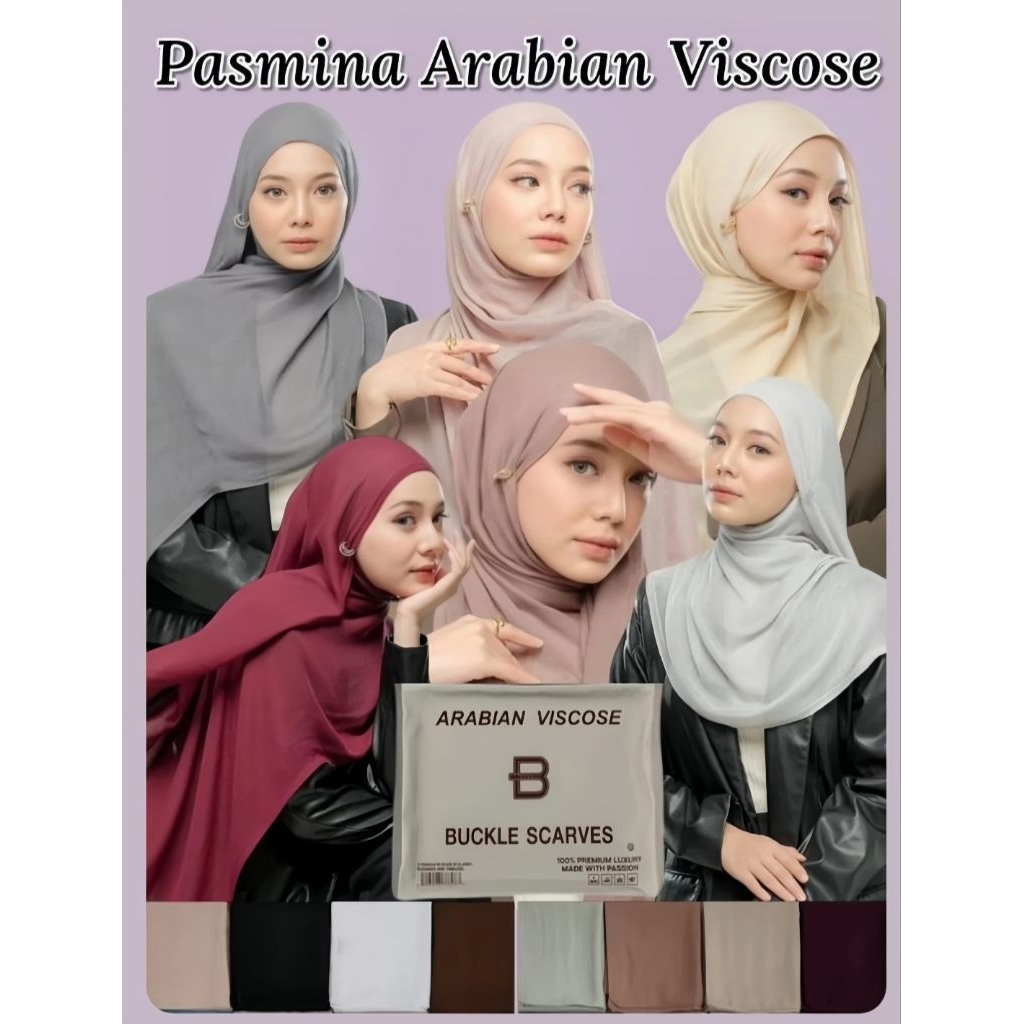 pashmina viscose premium/Pashmina arabian voile BUCKLE SCARF