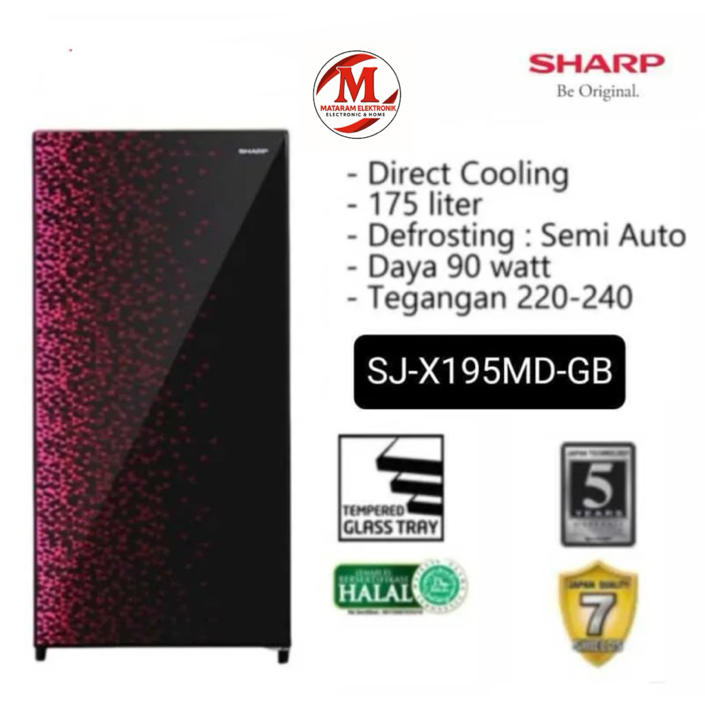 Sharp Kulkas 1 Pintu SJ-X195MG-GB/GR SJX 195 MGGB MGGR