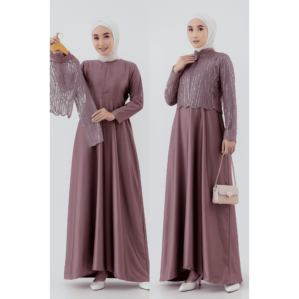 CUCI GUDANG | Gamis Brokat Kanza | Gamis Brokat Kondangan | Gamis Brukat Mewah Elegan Terbaru 2025 |