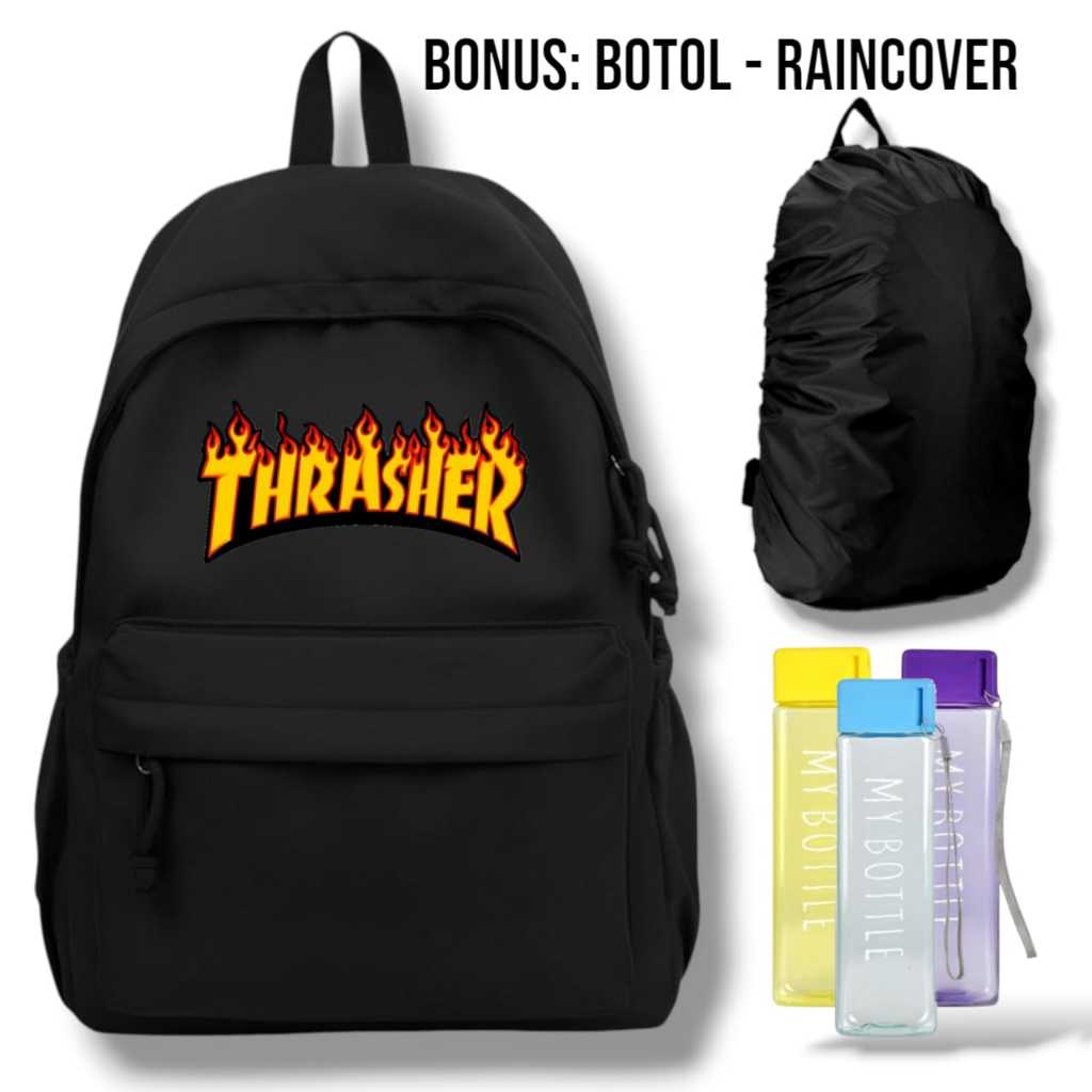 tas ransel thrasher- tas sekolah thrasher - tas thrasher maroon - tas sekolah smp - tas sekolah sma 