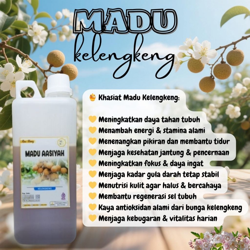 [Raw Honey] Madu AASIYAH Madu Kelengkeng 1kg Asli & Murni 100%