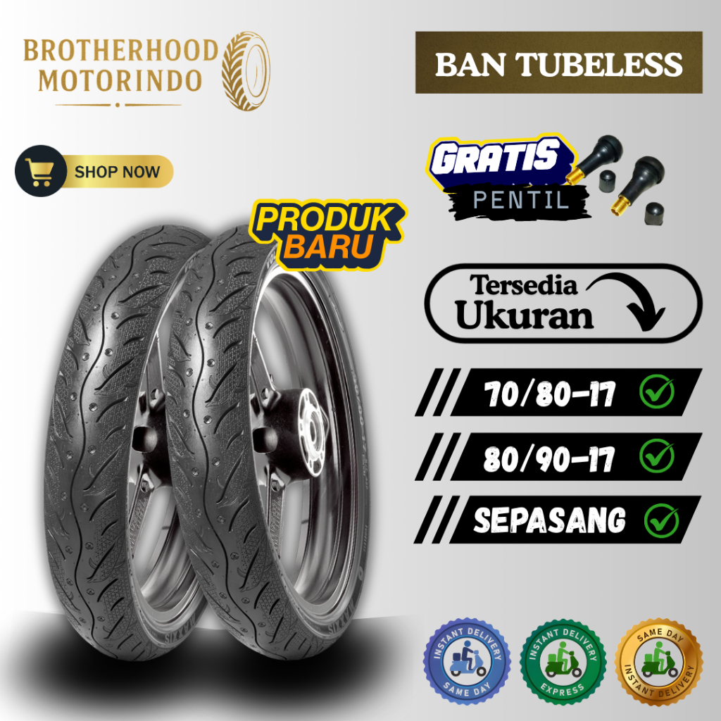 (PAKET SEPASANG) BAN MAXXIS VOLANS (70/80-17 / 80/90-17) BAN TUBLES RING 17 /  MAXXIS MA-FD / MA FD 