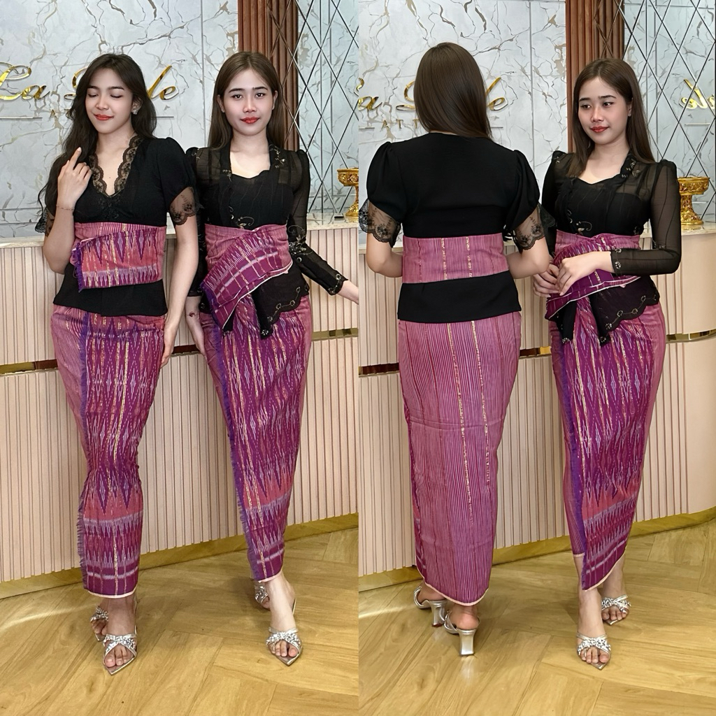 Kamen set selendang endek tenun