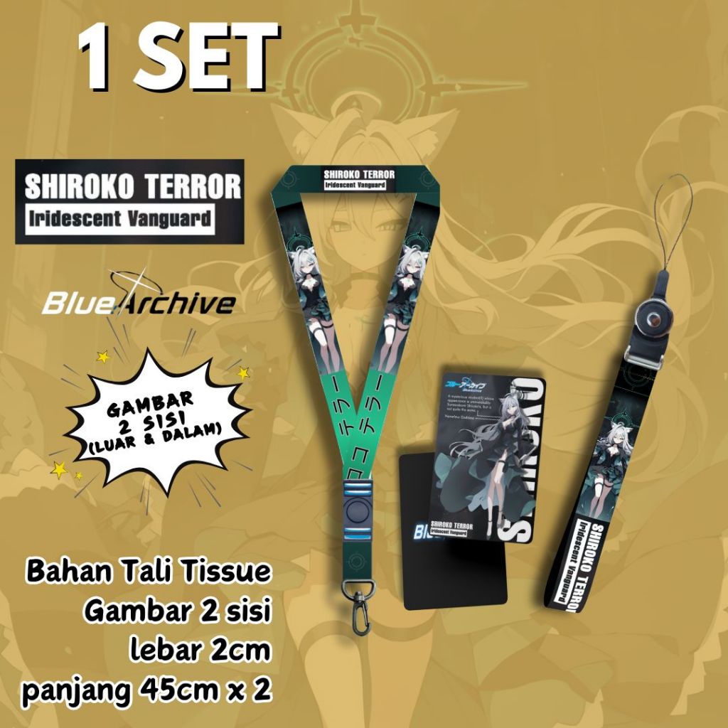 TALI LANYARD / STRAP / ID CARD BLUE ARCHIVE SHIROKO TERROR Tali Serbaguna Universal