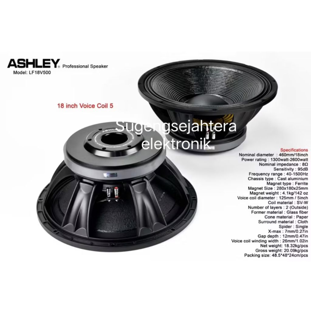 speaker Ashley LF 18v500 voice coil 5" original