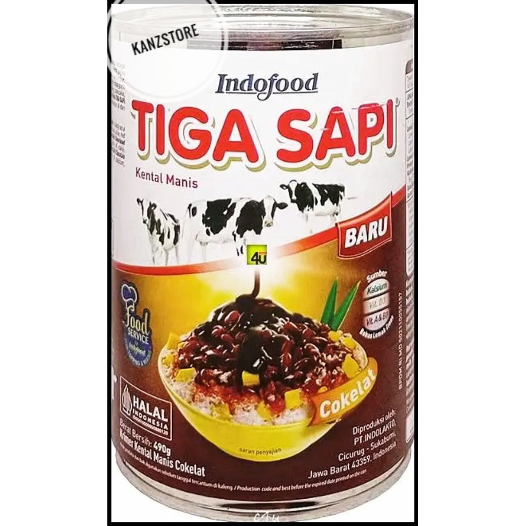 Susu tiga sapi coklat 490g