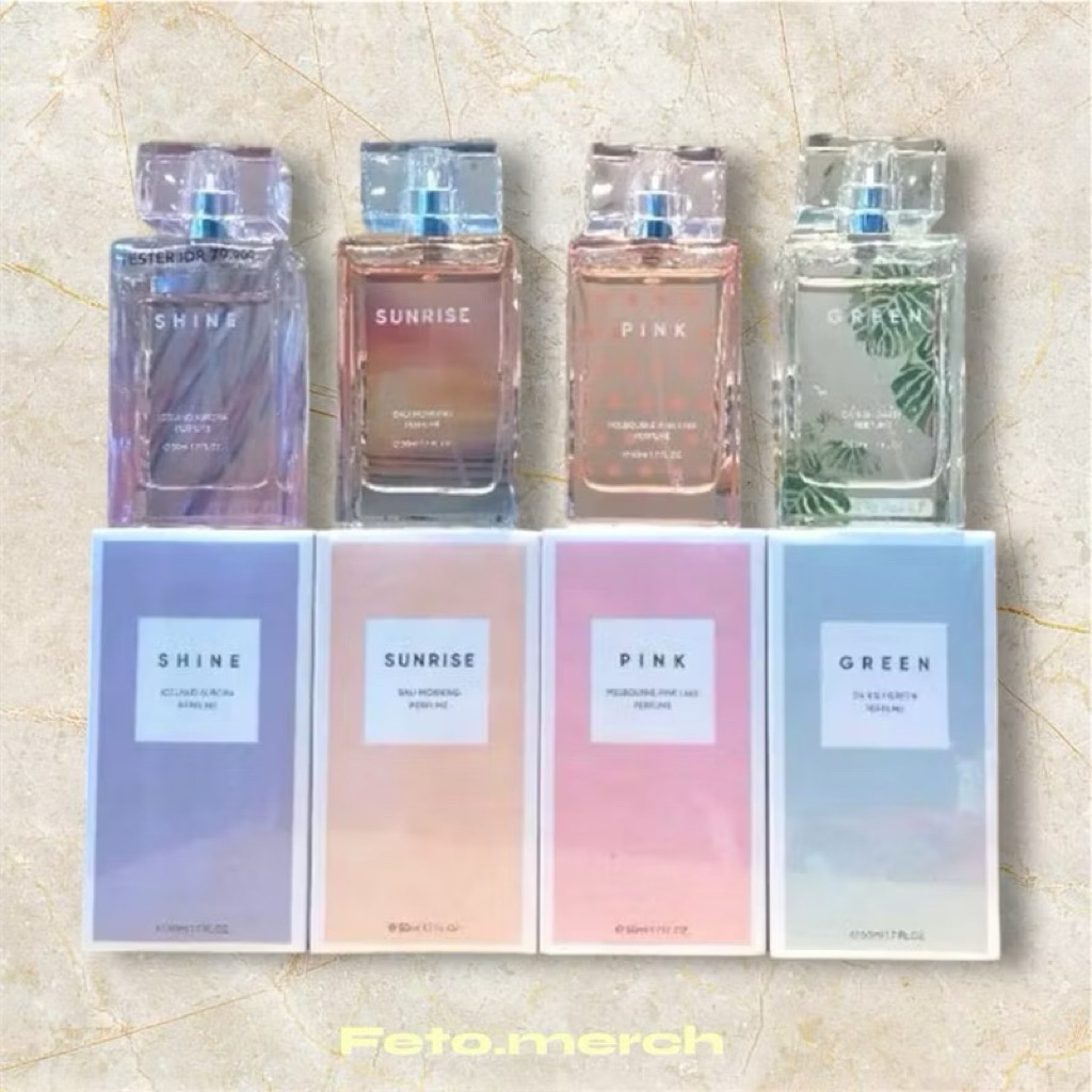 MINISO CITYSCAPE PERFUME EDP 50ML/PINK/SUNRISE/GREEN/SHINE PARFUM