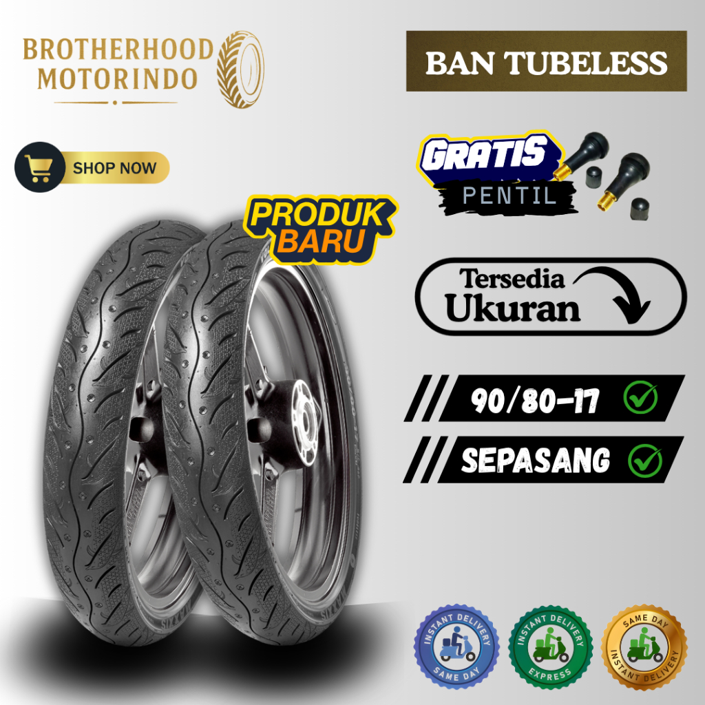 (PAKET SEPASANG) BAN MAXXIS VOLANS (90/80-17 / 90/80 17) BAN TUBLES RING 17 /  MAXXIS MA-FD / MA FD 