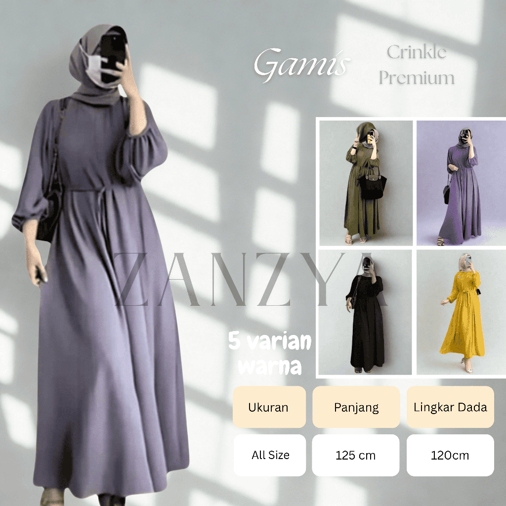 Dress Busui Crinkle Airflow Gamis Busui Lengan Balon