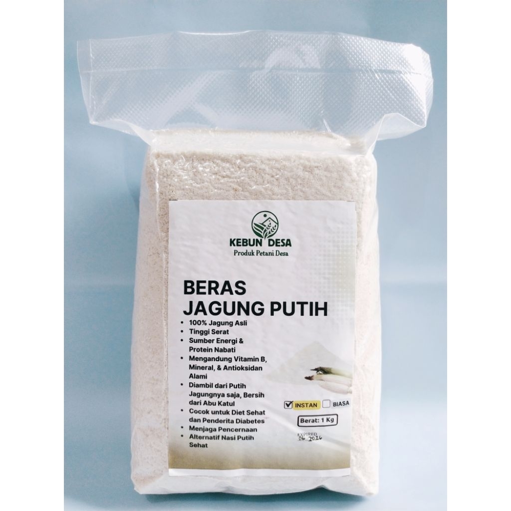 Nasi Jagung Putih Instan/Oyek Jagung Putih/Gerit Jagung Putih/Ampok Jagung Putih | 1 Kg