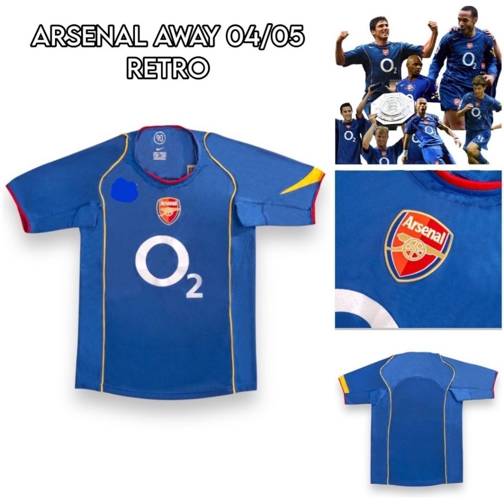 Jersey Kaos Baju Sepak Bola Arsenal Home Away 3rd Third Biru Retro Klasik Classic Jadul Lawas Vintag