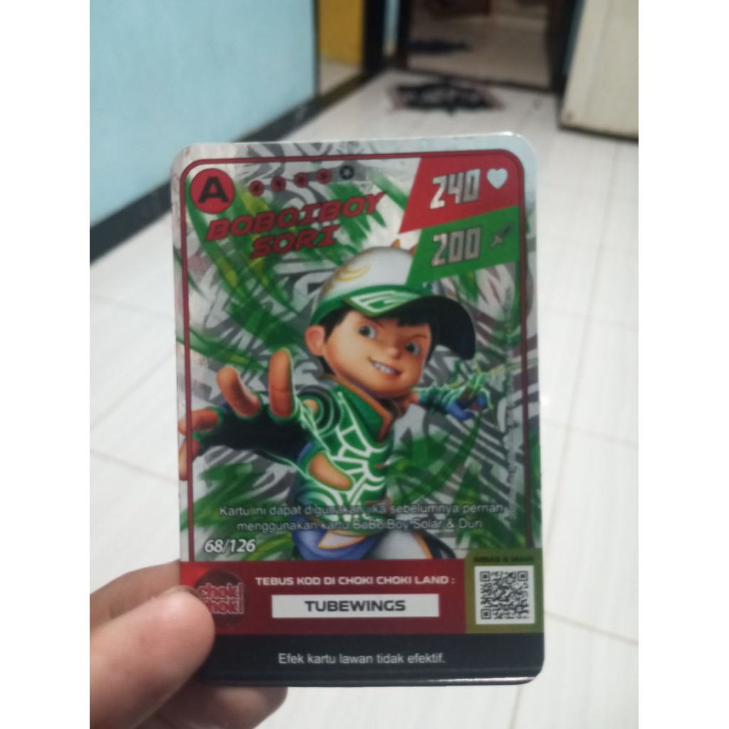 Kartu Choki-Choki Boboiboy - Boboiboy SORI