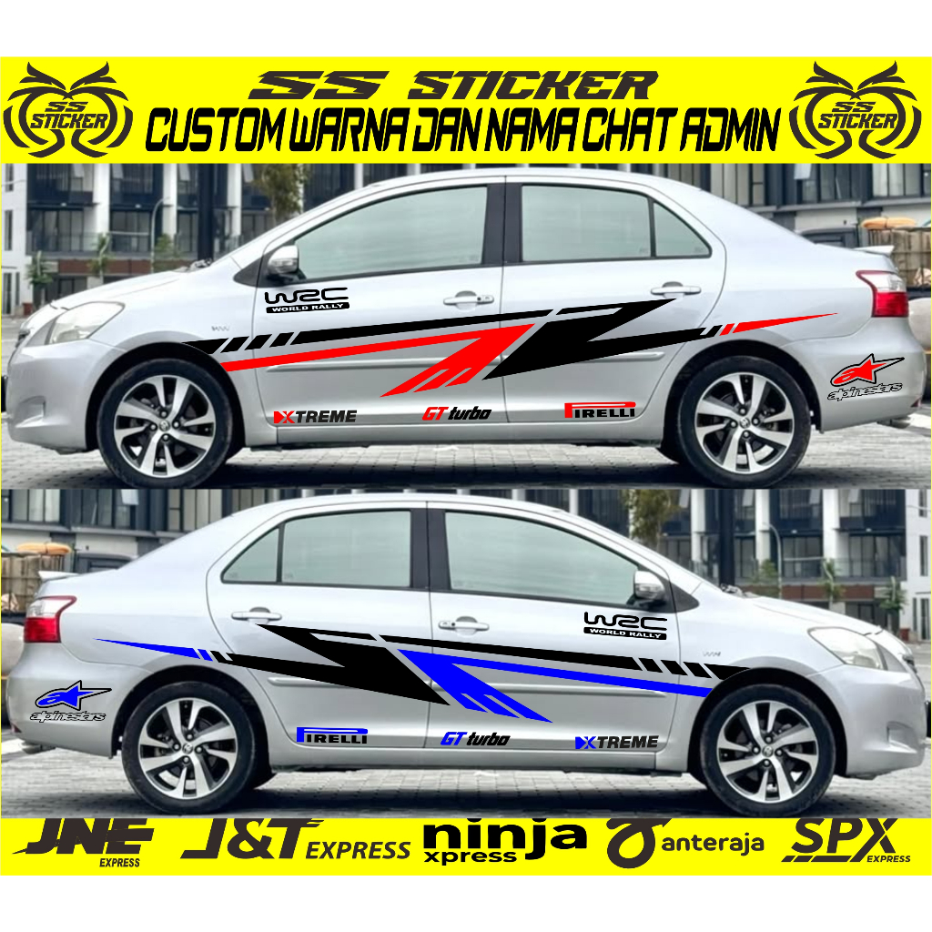 Stiker Stiker Mobil Sedan Civic lama,Vios, Corolla, Camry, City,Accord,Baleno Dan Semua Jenis Sedan 