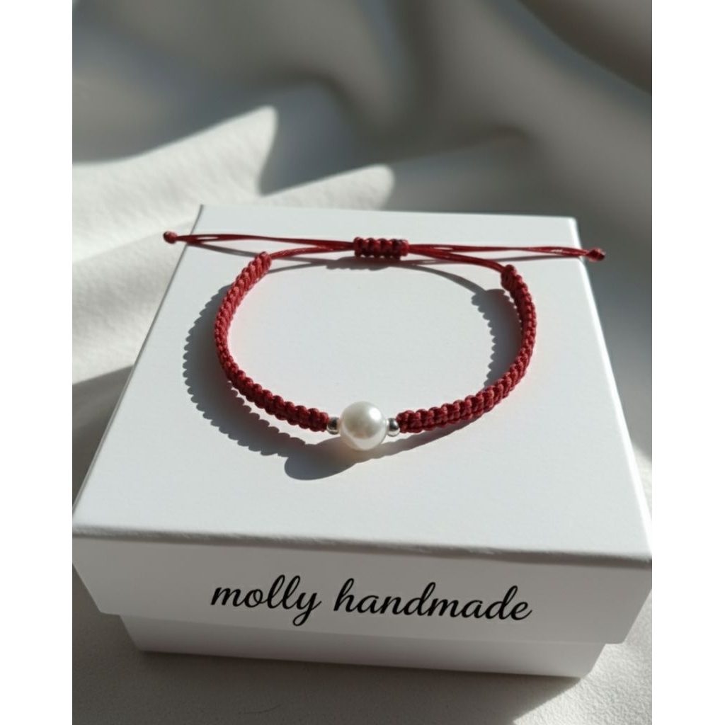 Gelang Tali Giok Simpul | Gelang Mutiara Handmade | Gelan Wanita Gelang Pria