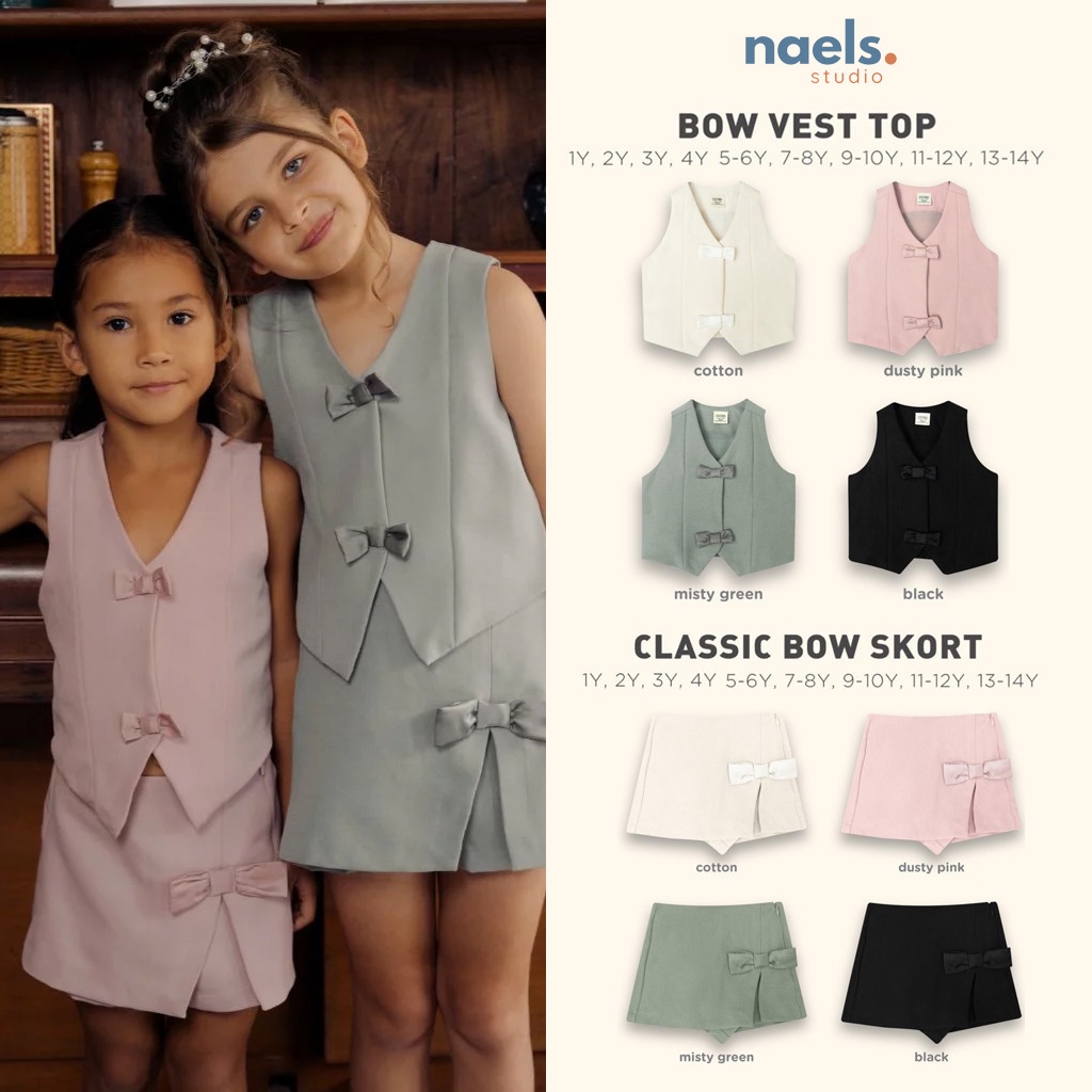 Naels Studio - Bow Vest Top Classic Bow Skort by Bohopanna Baju Pesta Rapih Rok Skort Pesta Luaran P