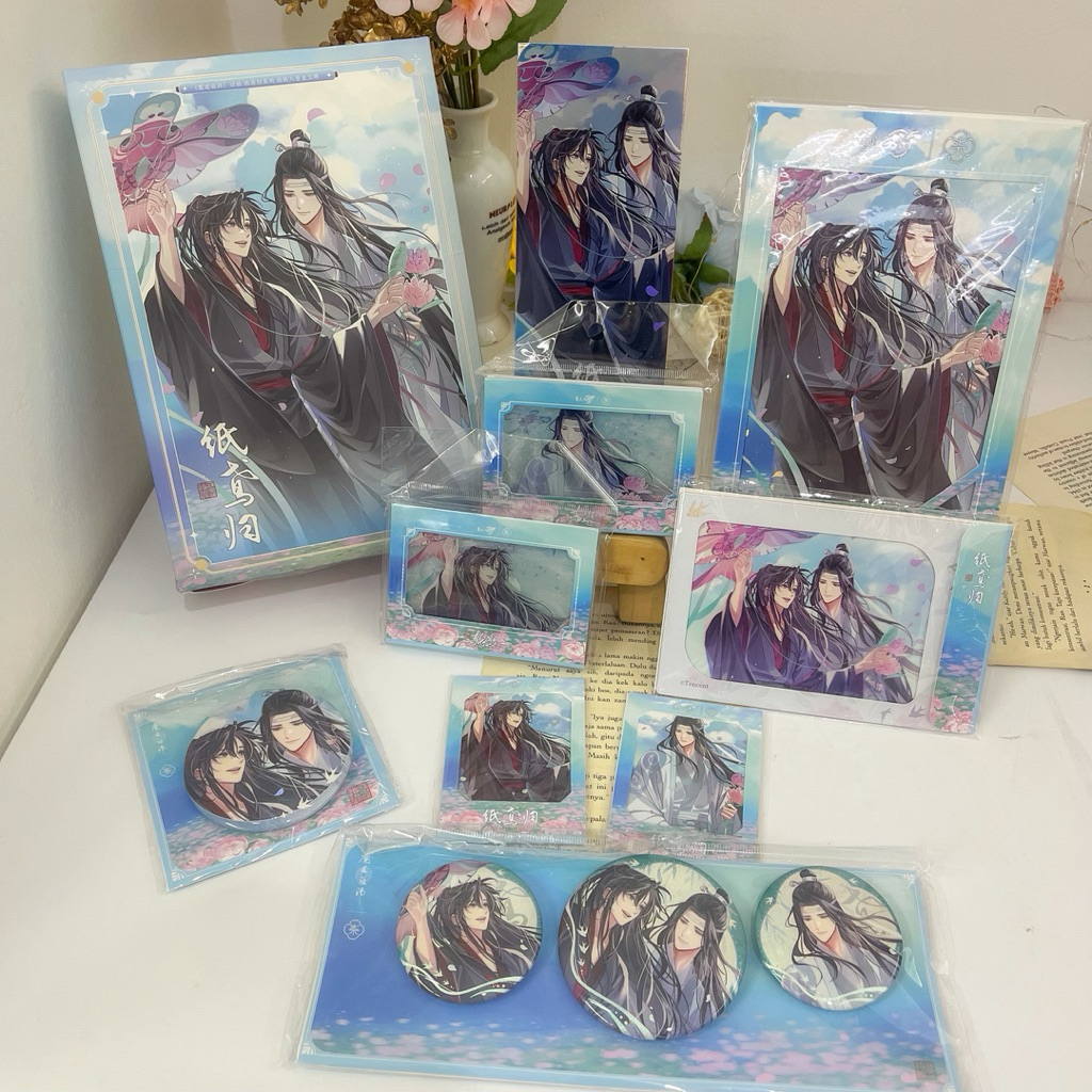 READY STOCK OFFICIAL MDZS Mo Dao Zu Shi Wangxian Lan Wangji Wei Wuxian Gearous Music Box Badges Tran
