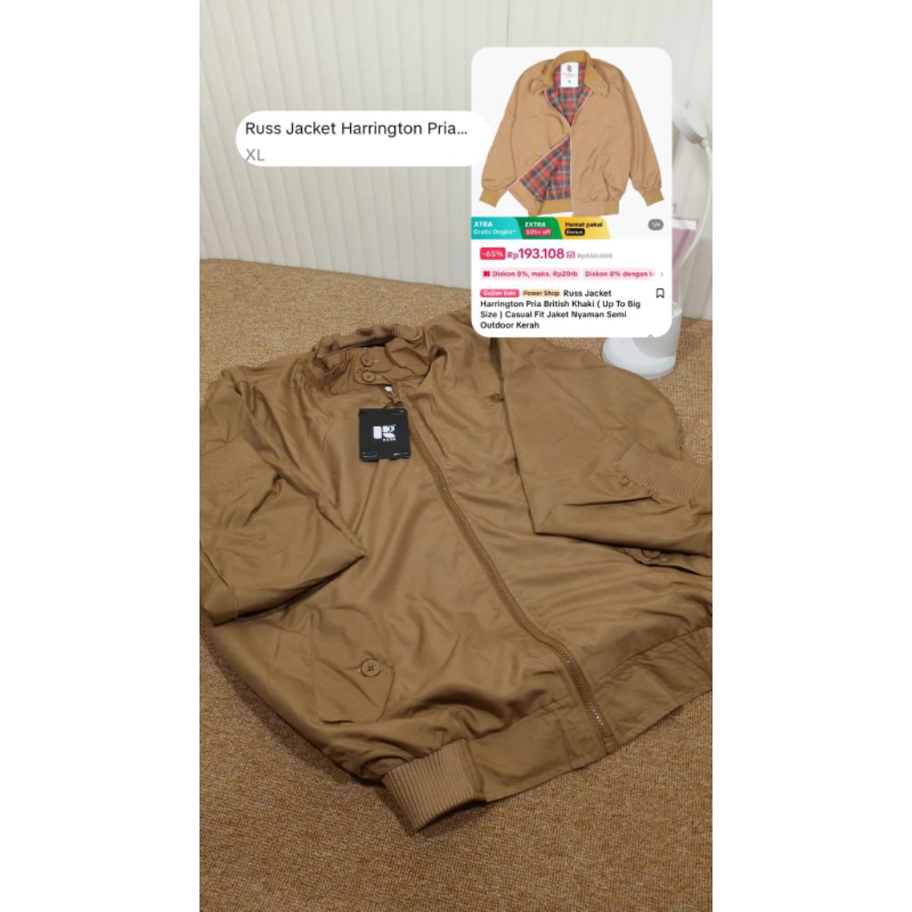 NEW Russ Jacket Harrington Pria British Khaki