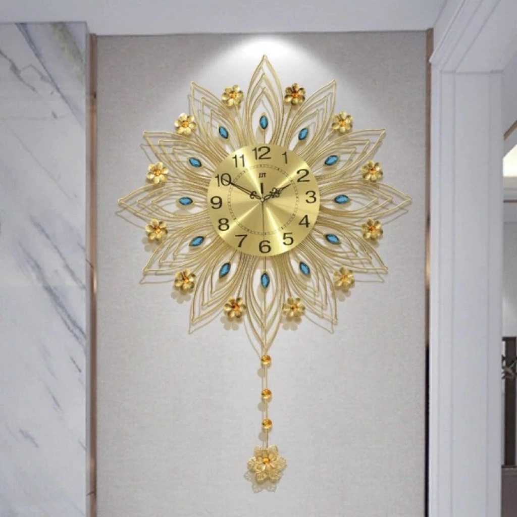 Jam dinding merak jam jumbo luxury jam mewah hiasan dinding jam mewah